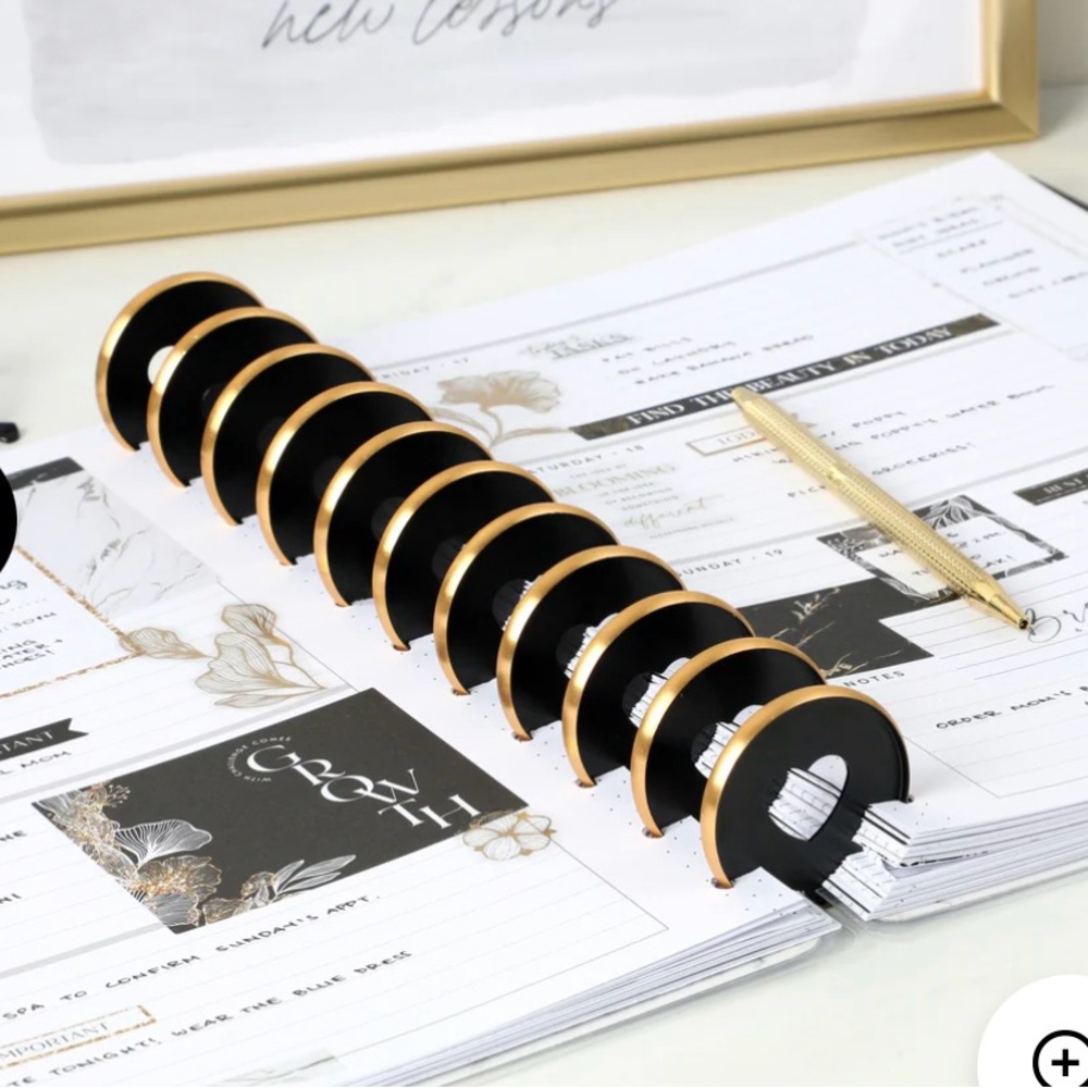 Happy Planner Black & Gold Metal Expander Discs